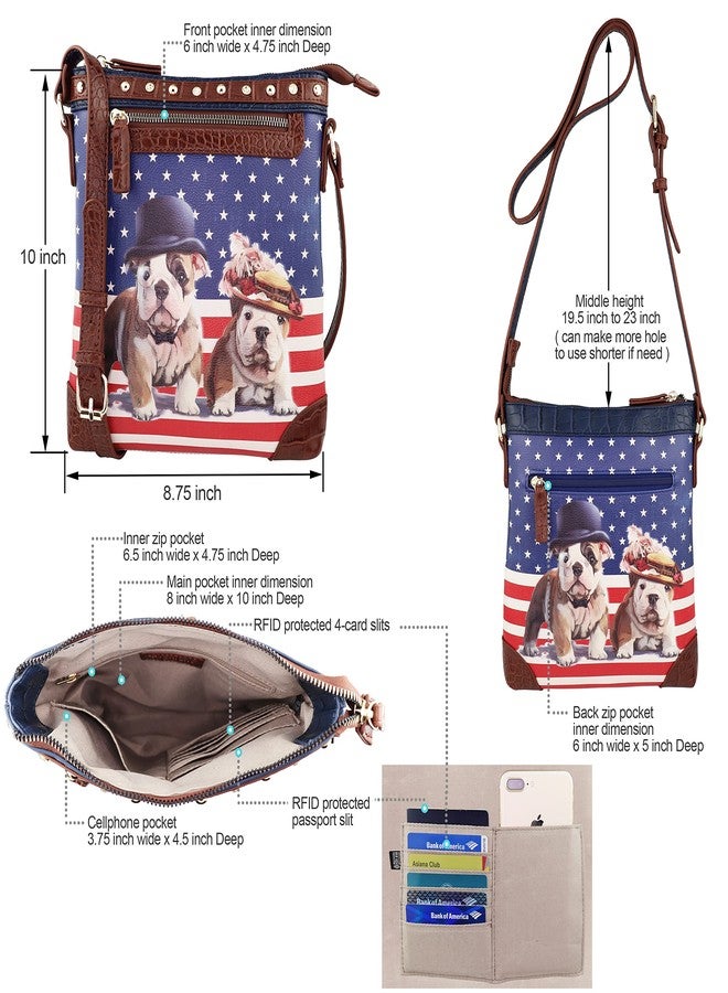 B BRENTANO Vegan Cute Animal Graphic Crossbody Bag Purse with Rhinestones and RFID Protection (Abbie & Buddy RF) - Image 4