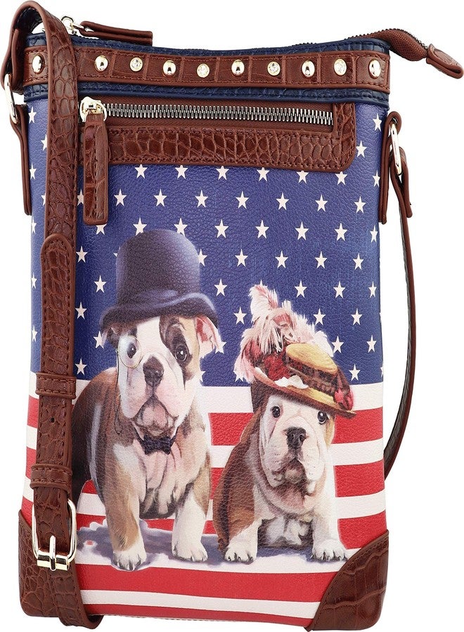 B BRENTANO Vegan Cute Animal Graphic Crossbody Bag Purse with Rhinestones and RFID Protection (Abbie & Buddy RF) - Image 1