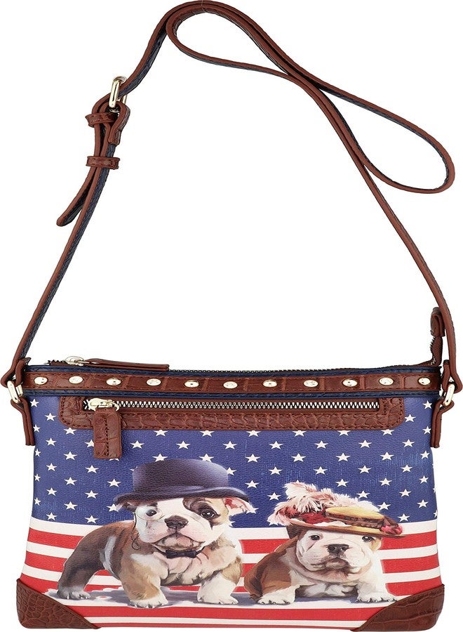 B BRENTANO Vegan Cute Animal Graphic Crossbody Bag Purse with Rhinestones and RFID Protection (Abbie & Buddy RF) - Image 2