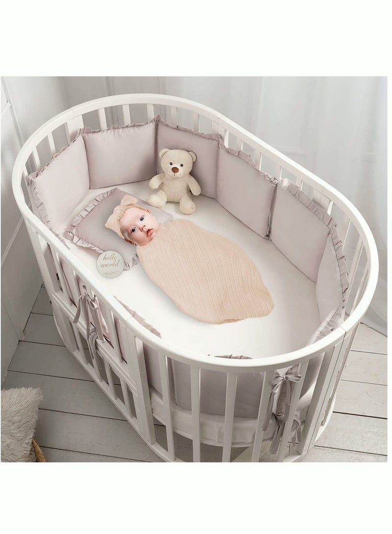 DOOKOO 3pcs Baby Swaddle Set Newborn Receiving Headband Blankets and Bow Hat Newborn Essentials Soft Nursery Swaddling Blankets Stretchy Baby Blankets for Girls and Boys Unisex - Image 2