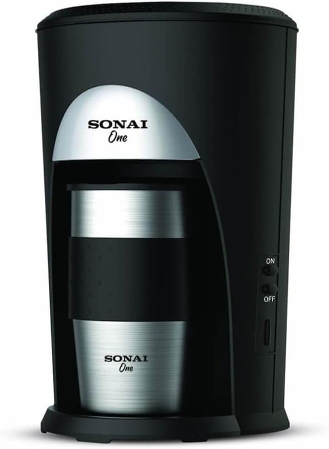 Sonai Coffee Machine with Travel Mug, 460 Watt, Black - SH-1211