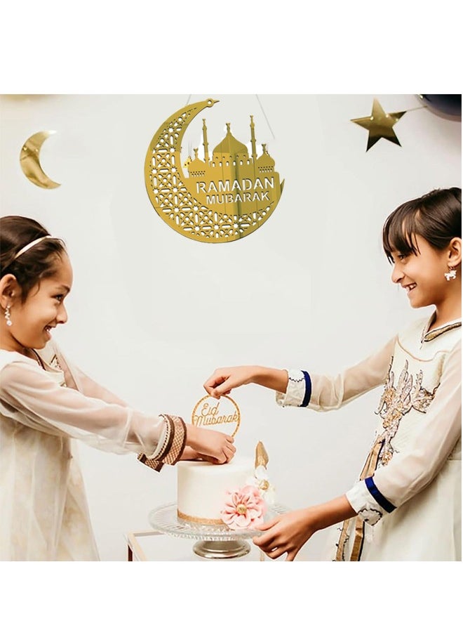 HOMESTAR Ramadan Decorations Hanging Decorations Eid Mubarak Acrylic Sign Wall Decoration Moon Star Lantern Shape Decor  - Image 2