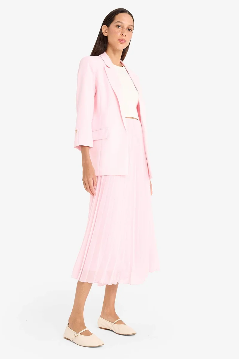 ديفاكتو A Line Chiffon Normal Waist Midi Skirt