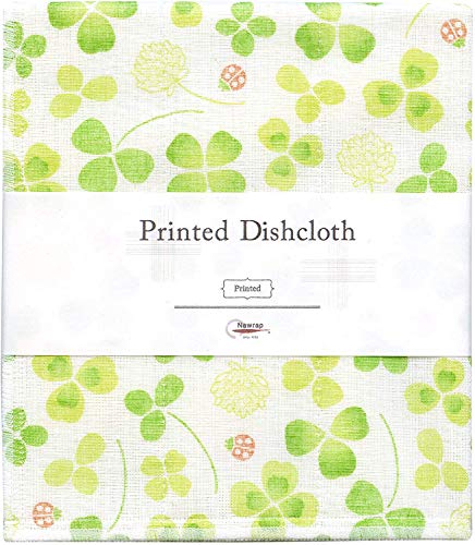 Nawrap Printed Dishcloths Set of 3, Japanese White-Eye + Clover + Flower - Image 3