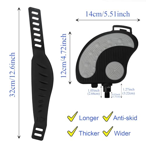 TRINKA Exercise Bike Pedals 9/16" with Straps for Peloton Bike, Spin Cycling Bike, Indoor Exercycle Bike, Stationary Recumbent Bicycle Replacement Parts - Image 4