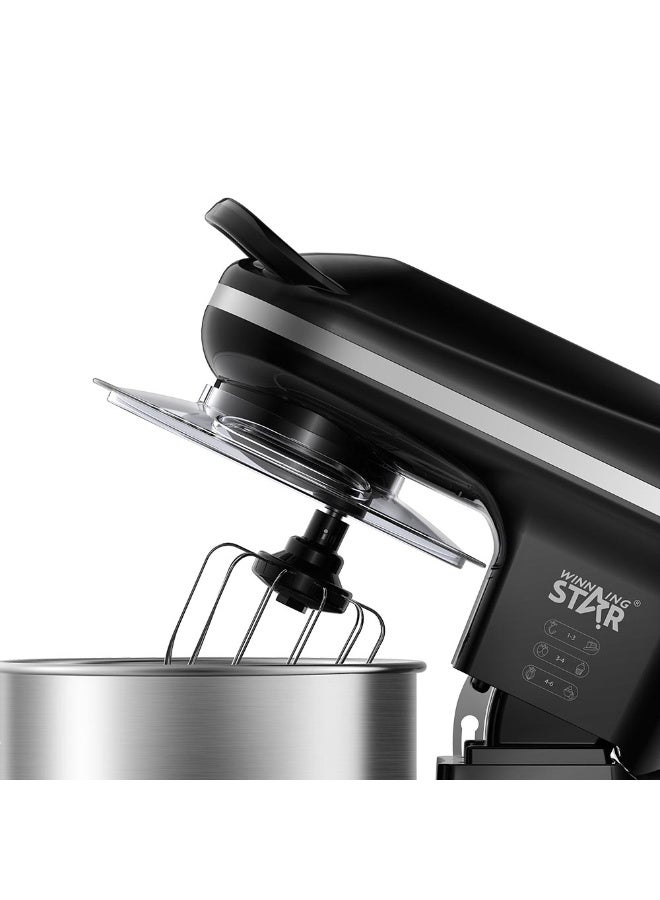 Winning Star Electric Mixer, 5L Capacity, 6 Speeds with Pulse, Multi-Purpose, Includes Attachments, 1200W, Black & Silver, Model: ST-5306 - Image 2