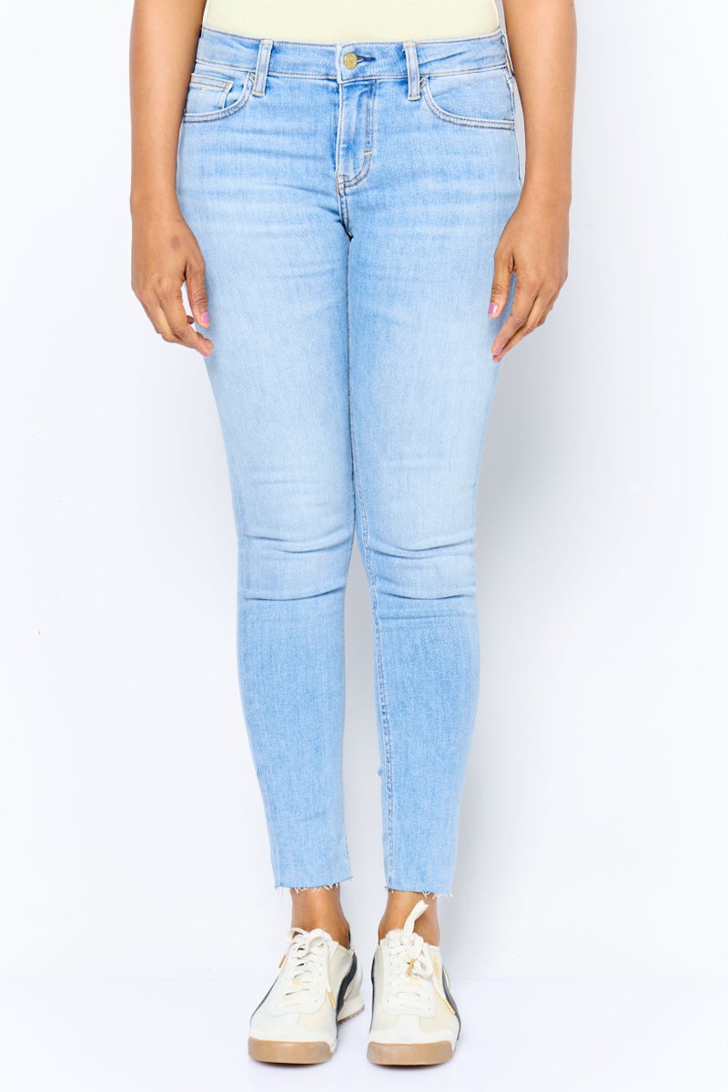 ESPRIT Women Mid Skinny Ankle Washed Denim Jeans, Blue - Image 1