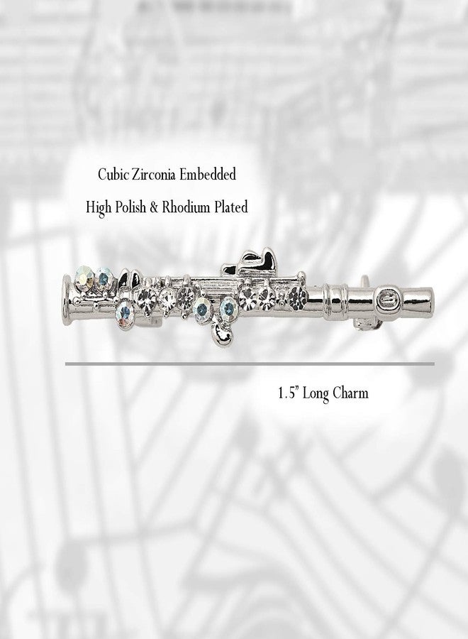 سبيننج دايزي بروش على شكل مزمار مرصع بأحجار الراين على شكل زهرة الأقحوان الدوارة (فضي) - Image 5