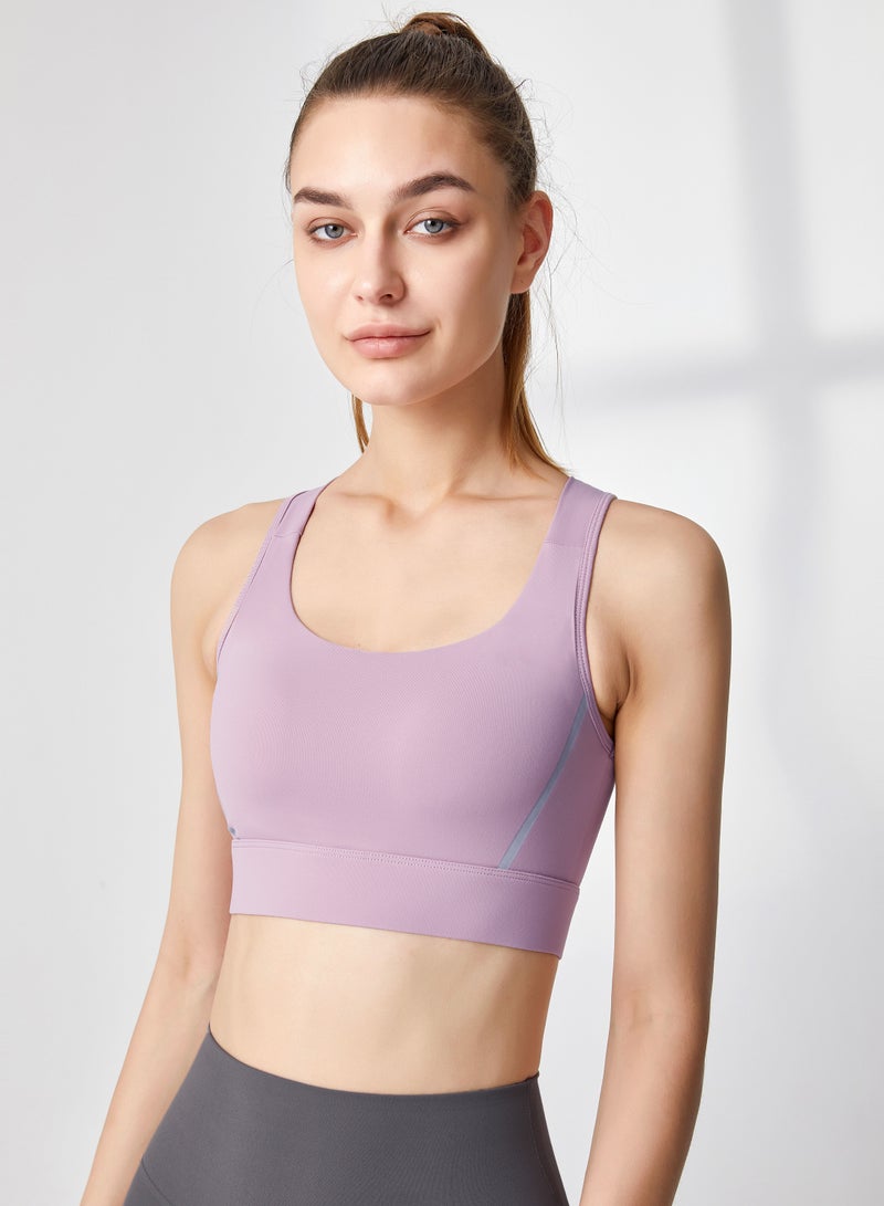 Loquat Women Quick Dry Breathable Yoga Bra Purple  - Image 1