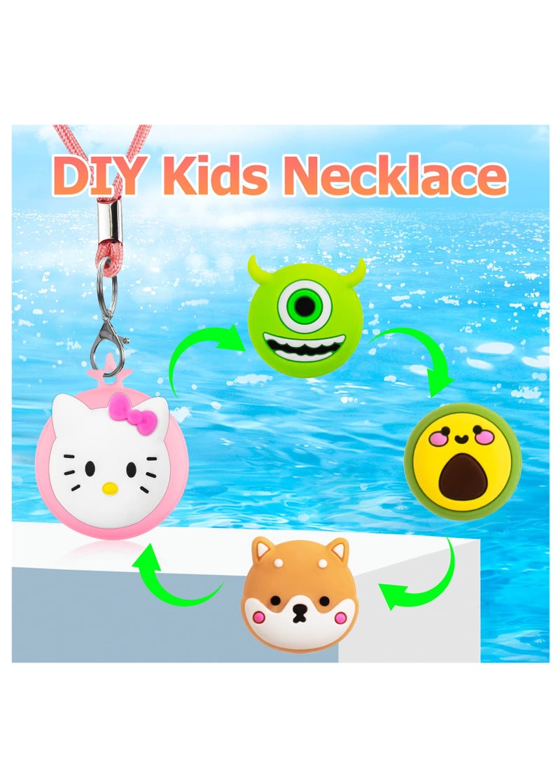AirTag Necklace Kids, 2 Pack Holder for Apple Air Tag Toddler Silicone Hidden Case Convenient Than Wristband Bracelet Child AirTags Holder for Girls (Pink, Yellow), silicone  - Image 2