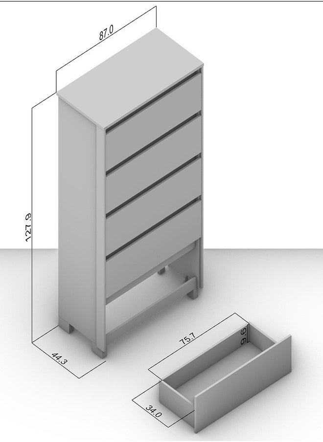 POLITORNO MOVEIS Dresser for living room 126x45x16.5cm. White Color  - Image 3