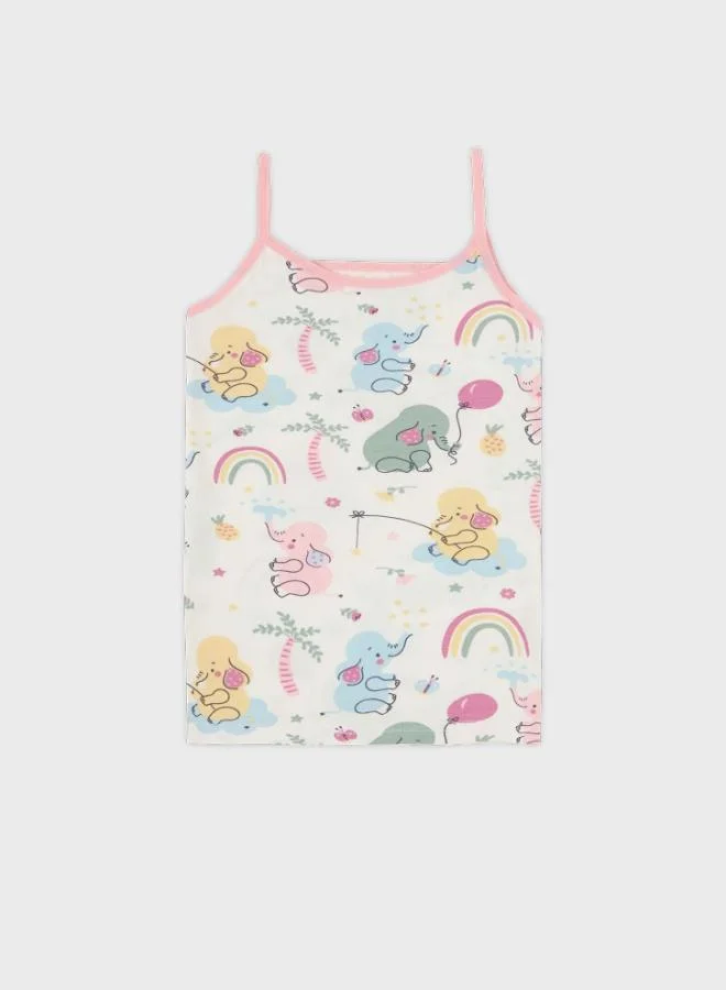 Lela Lela Patterned 100% Cotton Rope Suspender 2-Piece Underwear Set Girl's SET 6651011