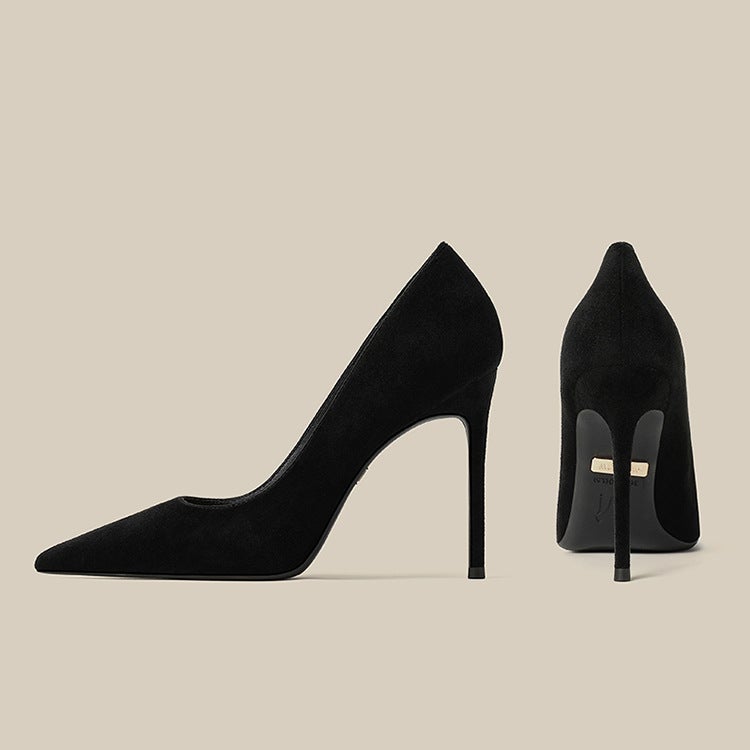 High-Heeled Shoes Bed Royal Sister Women'S Thin Heel Cut Men'S Black Red Bottom 10Cm Pointed Shoes - Image 2