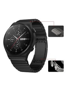 KASTWAVE Stainless Steel Replacement Strap for Huawei GT 46mm / GT2 Pro / GT2 42 / 46mm, Compatible with Samsung Galaxy Watch 46mm, Galaxy Watch 3 45mm / Gear S3, Metal Replacement  Strap 22mm (Black)  - Image 2