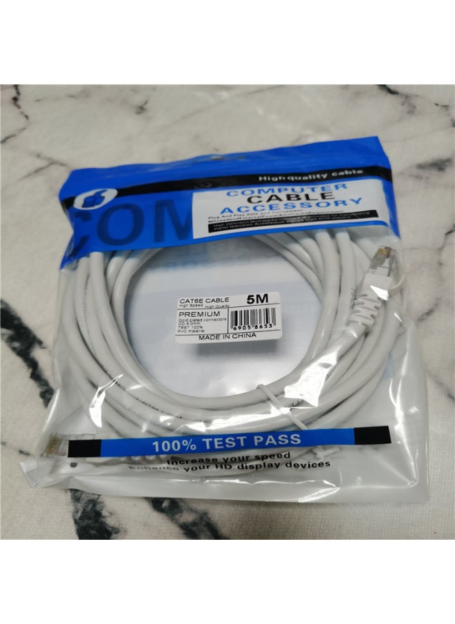 Generic Network Cable Household Super 6 Class 6 Gigabit High-speed 7 Class 10 Gigabit Router Computer Broadband 5 Class Network Cable 10 Meters-Color:Six Kinds Of Gray Mesh Wire Self-sealing Bag Aluminum-Line Length:1.5m  - Image 1