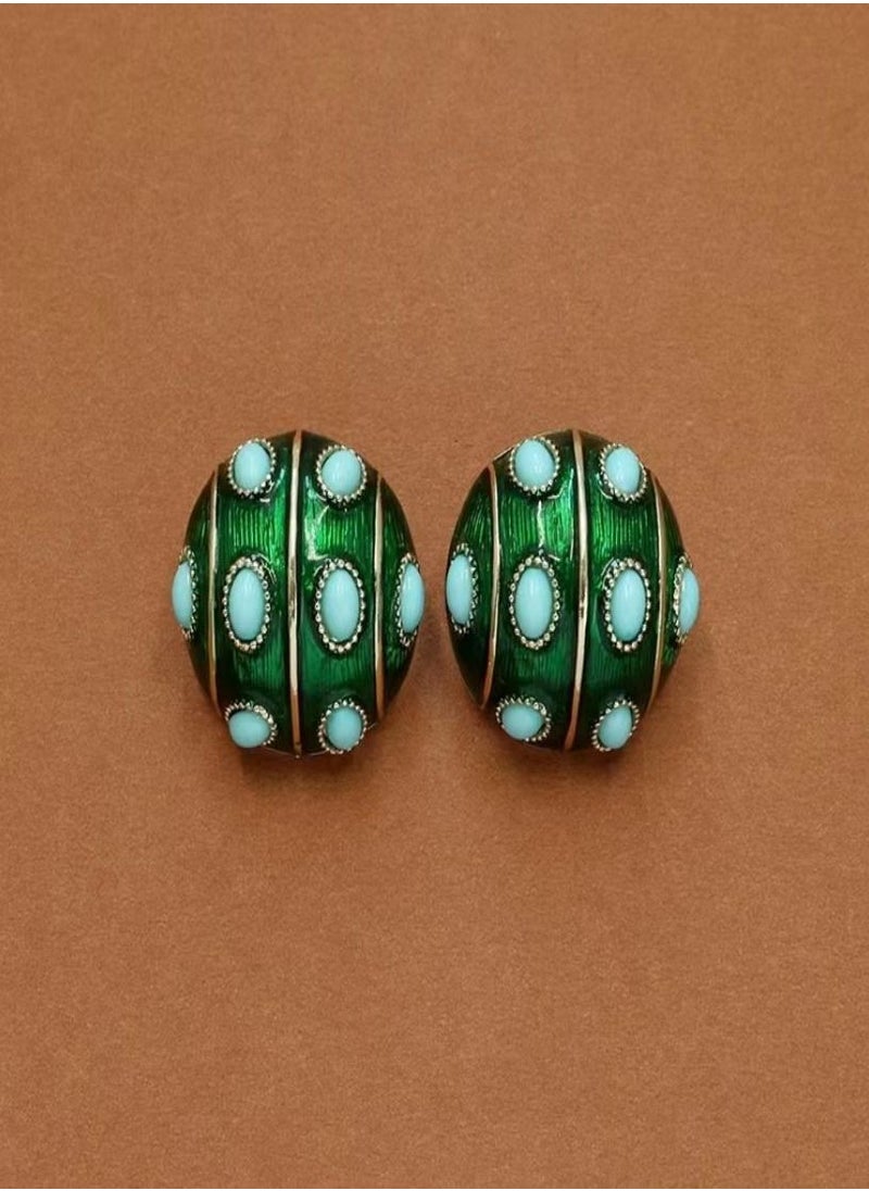 General Vintage Enamel Earrings  - Image 2