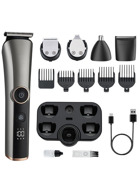 Trimmer for Men, All-in-1 Hair Trimmer & Grooming Kit with Shaving Machine, and Nose Hair Trimmer - Quick Charge, 120 Mins Runtime, Adjustable Speeds, Interchangeable Razors