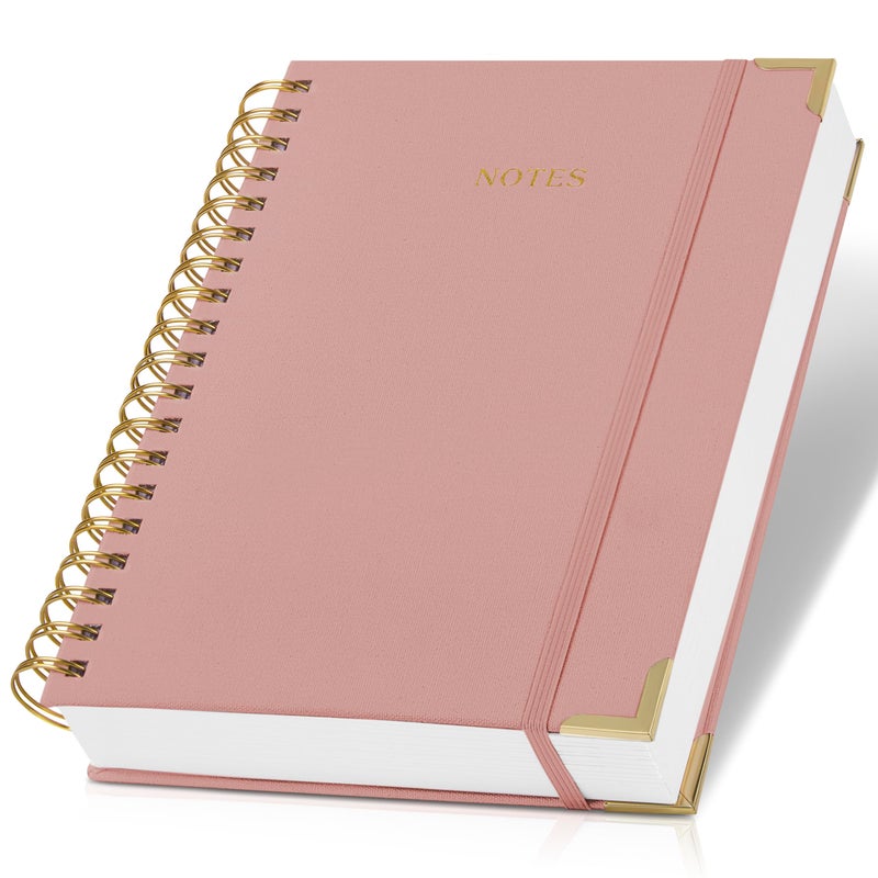 Aesthetic Thick Spiral Notebook Journal For Women in B5 Format Modern Linen Hardcover College Ruled Note Book With 300 Lined Pages Perfect For Writing And Staying Organized at Work or School