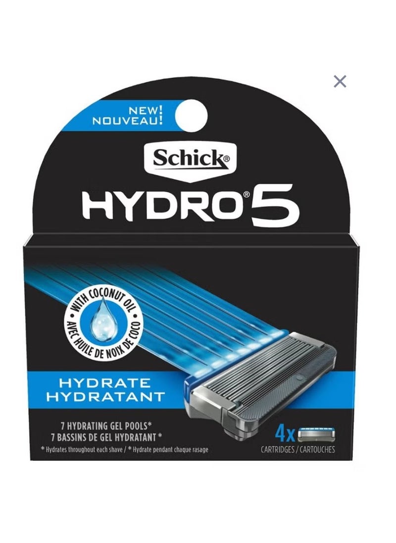 schick 4-Piece Hydrate Gel Refill Cartridge Razor Set Black/Silver 227grams 