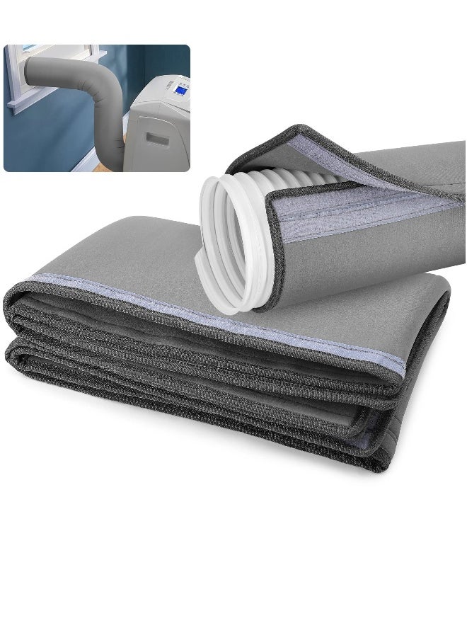 Generic Portable Air Conditioner Hose Cover, Wrap Insulation Protective, Insulated AC Hose Sleeve,  Cover Fit Both 5'' - 5.9'' Diameter Exhaust Duct Vent, Easy Installation (Gray)  - Image 1