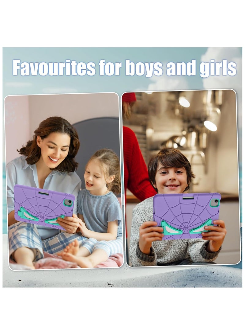 VKL Kids Case for iPad Air 11-inch M2 (2024) with Pencil Holder, Durable Shockproof Rugged Protective Stand Kids Case for iPad Air 6th Generation 11 Inch Case M2 2024 (Purple) - Image 5