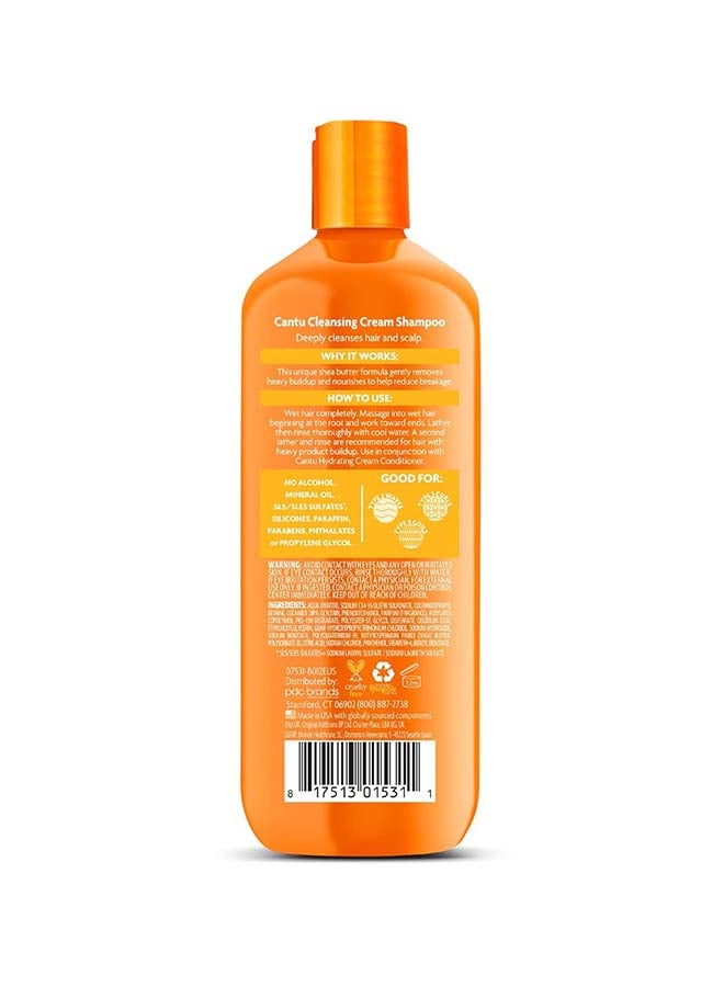 Cantu Sulfate-Free Cleansing Cream Shampoo 400 ml - Shea Butter & Panthenol Formula Removes Heavy Build-Up, Gentle on Coily, Curly & Natural Hair orange 400ml - Image 2