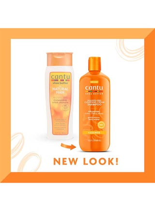 Cantu Sulfate-Free Cleansing Cream Shampoo 400 ml - Shea Butter & Panthenol Formula Removes Heavy Build-Up, Gentle on Coily, Curly & Natural Hair orange 400ml - view 3