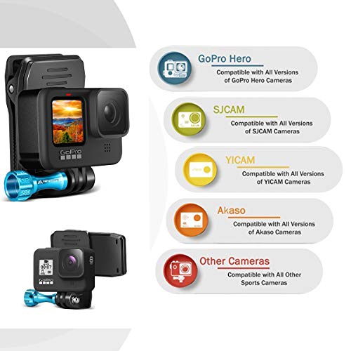 MiPremium Backpack Strap Clip Mount for GoPro Hero 13 12 11 10 9 8 7 6 5 4 3+ Session Black Silver XIAOYI 4K SJCAM Yi Sports Action Camera Perfect Shoulder and Hat Quick Release Clamp Body Cam Holder - Image 3