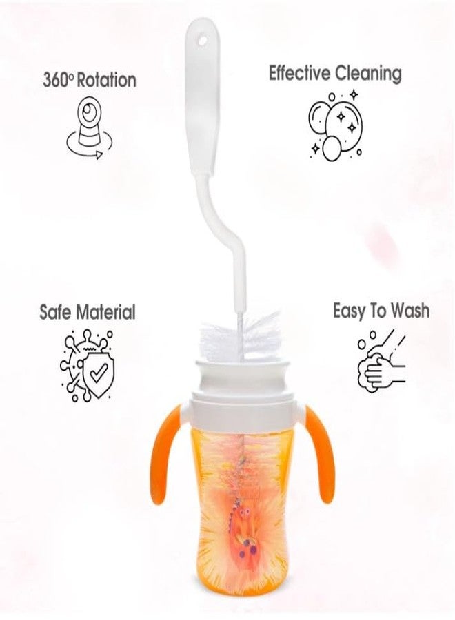 KALRA MAGIC® Bottle Cleaning Brush Set Long Handle & Narrow Neck Baby Bottle Brush with Soft Bristles Reusable Bottle Scrubber & Nipple Cleaner | Multi Purpose Cleaning Brush (Pack of 1 Pink) - Image 2