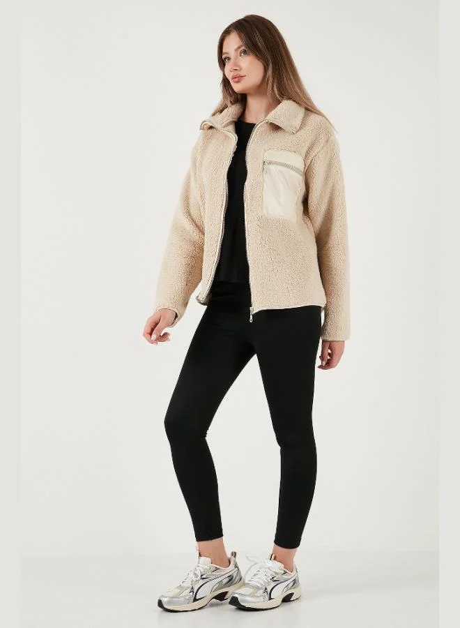 ليلا كارديجان ليلا بقصة عادية وياقة كلاسيكية وجيب صدر تفصيلي، صوف نسائي، بولار