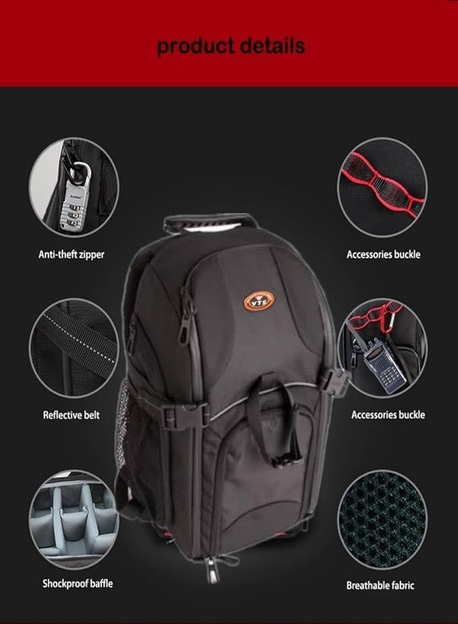 VTS Camera Backpack Photography Bag with Laptop Compartment/Tripod Holder for DSLR SLR Cameras (Black) - Image 5