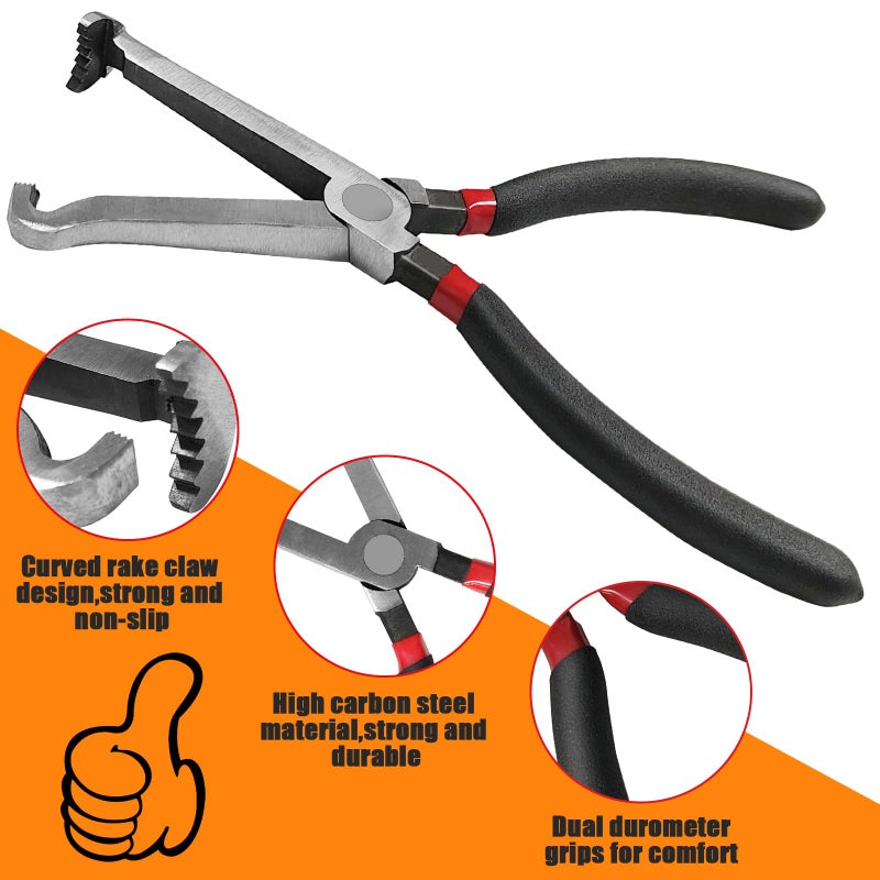 Guweta 37960 Electrical Disconnect Pliers 8in Automotive Electrical Connector Disconnect Pliers Long Spark Plug Disassembly Pliers Tools for Push Tab Style Plugs - Image 4