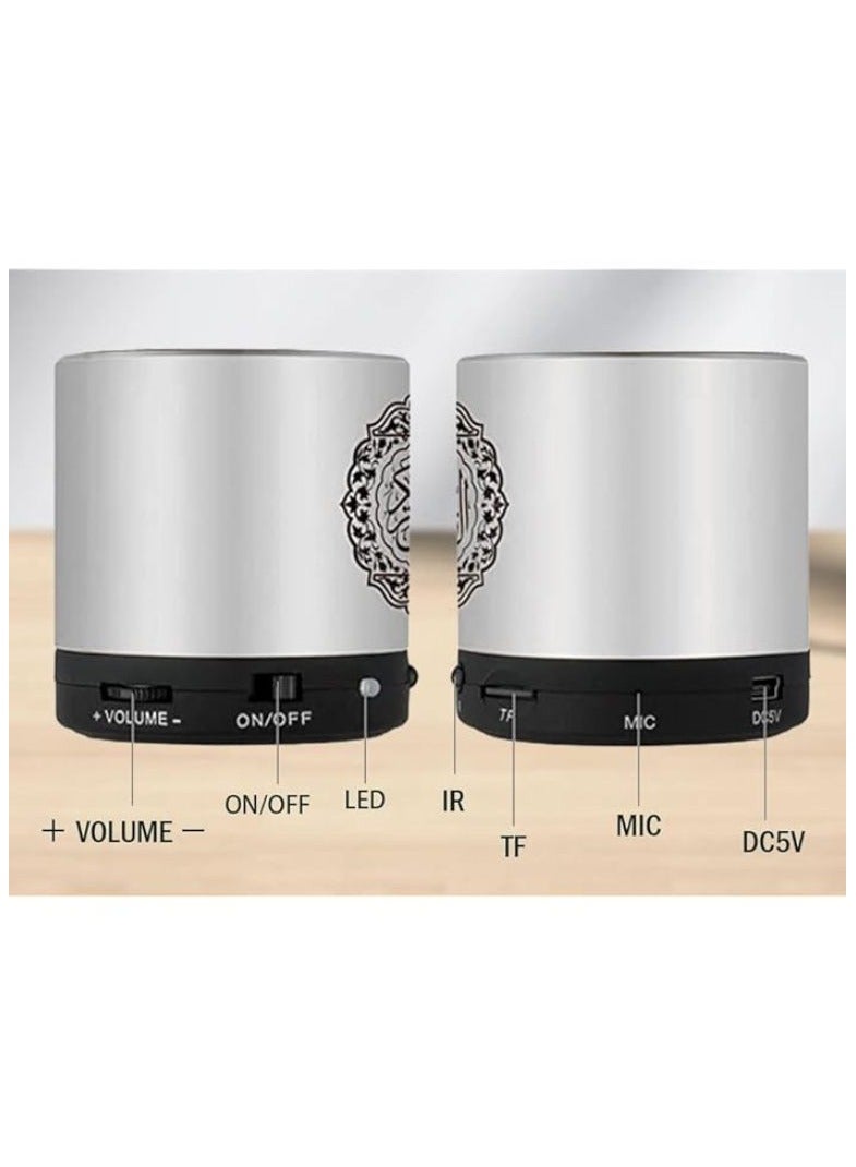 Portable Qur'an Speaker With 16 Reciters and 16 Translations (Silver) - Image 3