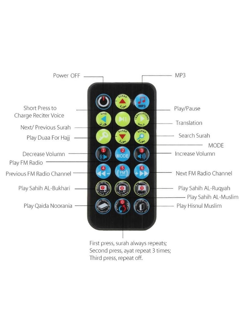 Portable Qur'an Speaker With 16 Reciters and 16 Translations (Silver) - Image 4