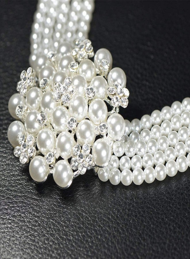 ROFIFY Audrey Hepburn Style Faux Pearl Necklace Set Strand Ear clip Wedding Inspired by Breakfast at Tiffany's for Women LFFJ036 JIA - Image 5