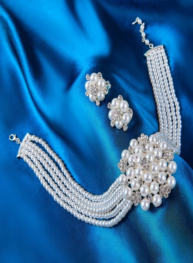 ROFIFY Audrey Hepburn Style Faux Pearl Necklace Set Strand Ear clip Wedding Inspired by Breakfast at Tiffany's for Women LFFJ036 JIA - Image 4