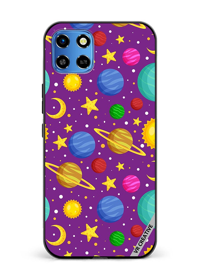 VR CREATIVE Protective Case Cover For Infinix Smart 6 HD Celestial Bodies Seamless Pattern Design Multicolour - Image 1
