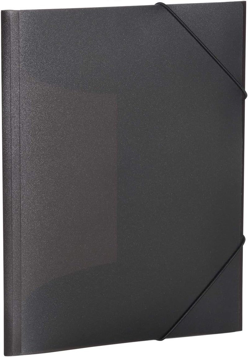 Herma Elastic Folder Translucent in Black, A4, Sturdy Plastic, with 3 Inner Flaps, 1 Span Folder - Image 1