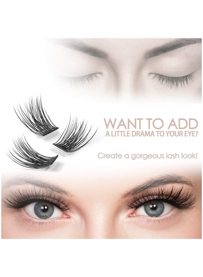 EASITENSION DIY Eyelash Extension, 3D Effect Glue Bonded Individual Lash 12 Clusters Volume Lashes Set, Home Eyelash Extension, C curl Lashes Pack (10MM) - Image 2