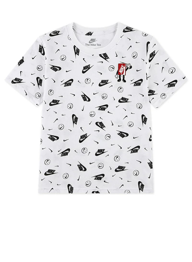 نايكي Kids All-Over Printed Boxy Fit T-Shirt