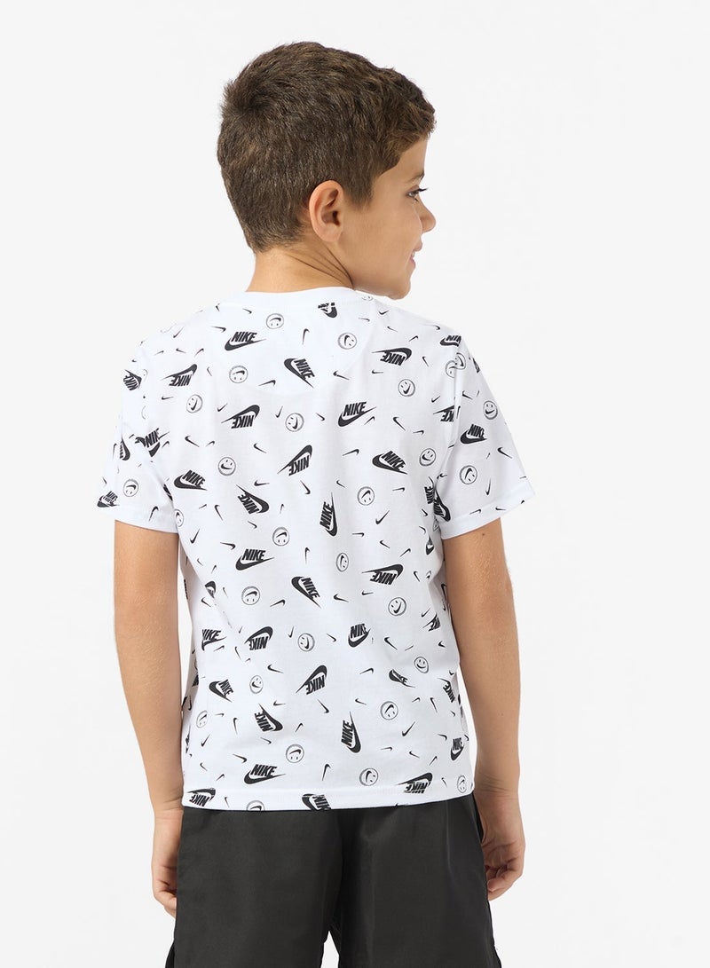 Nike Kids All-Over Printed Boxy Fit T-Shirt - Image 2