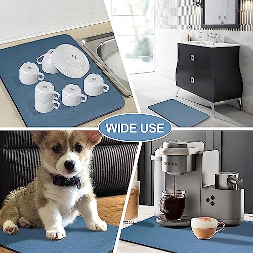 AASTIK SALES Dish Drying Mat For Kitchen Countertop Non-Slip Dish Mat Absorbent Rubber Backed Hide Stain Drainer Mats Tableware Reversible Multi Colors 30 * 40 CM - Image 2