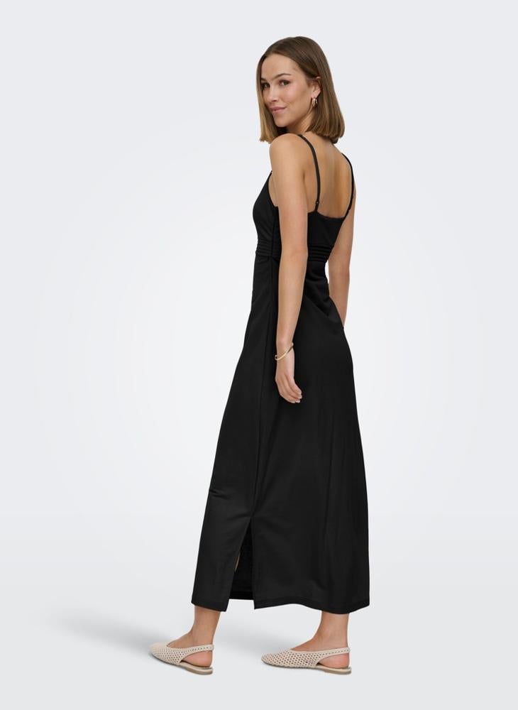 ONLY ONLSAKURA Strappy Detail V Neck Midi Dress - Image 2