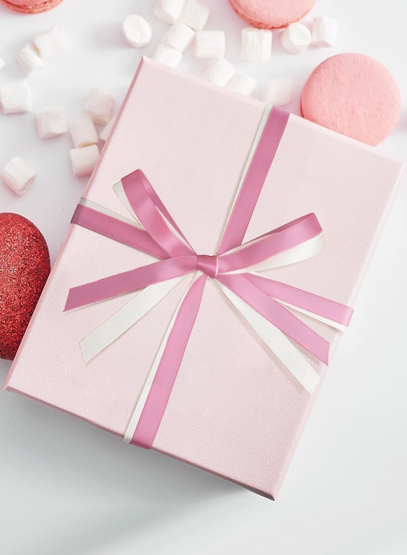 كيلا 6 قطع من شرائط الساتان الوردية بعرض 3/8 بوصة، شريط وردي فاتح غباري، شريط ساتان مزدوج الوجه بلون سادة متنوع، لتغليف باقة زهور الزفاف، تغليف الهدايا، فيونكات الشعر، الحرف اليدوية - Image 4