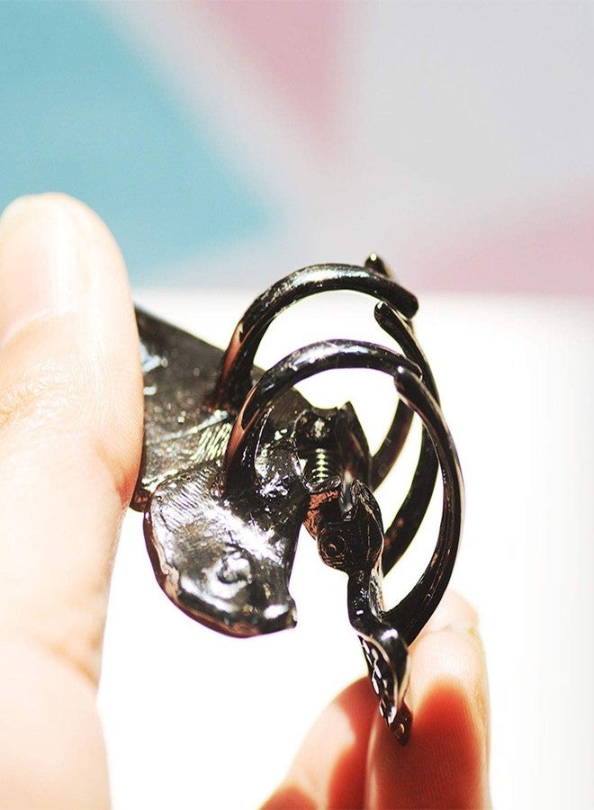 سوبيربليس مشبك شعر عتيق من الكريستال والمعدن على شكل فراشة، مزود بدبابيس، ومشبك شعر على شكل فراشة مرصع بأحجار الراين، ومشبك شعر على شكل فيونكة للنساء (أبيض) - Image 3