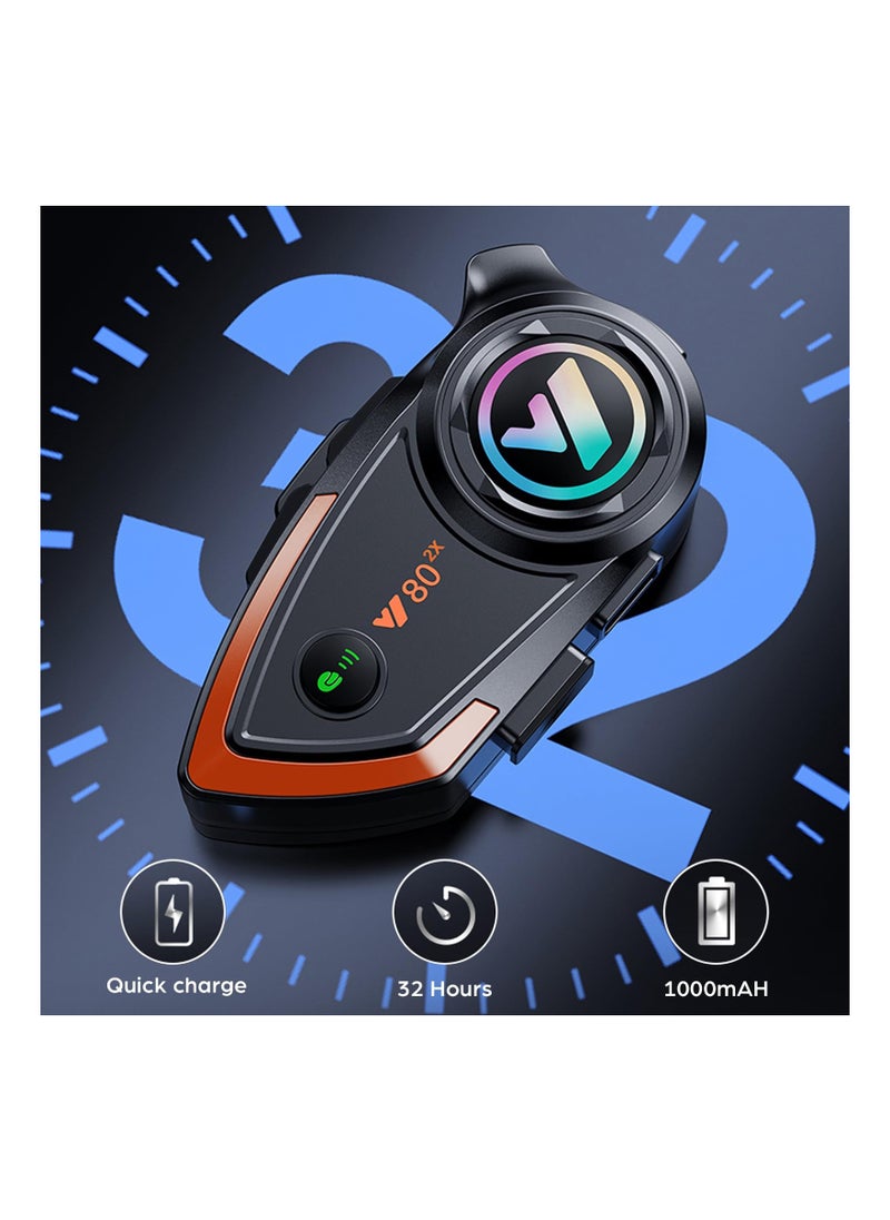 SYOSI - Motorcycle Bluetooth Headset, Outdoor Wireless Bluetooth Helmet Intercom Headset, 500M Helmet Communication Systems, IP67 Waterproof Automatic Answer CVC Noise Cancellation Hard Mic(1 Pack) - Image 1