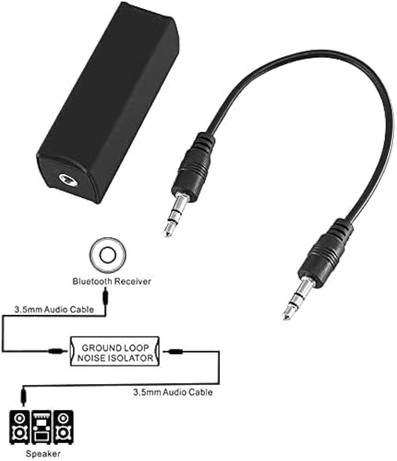 Hulami Ground Loop Noise Isolator - Noise Filter for Car Audio/Home Stereo System (Eliminate The Buzzing Noise Completely) with 3.5mm Audio Cable (Black) - Image 5