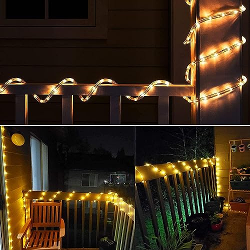 Litverse Solar Rope Lights | 12Meter |100 Led | 8 Modes Fairy Lights | Outdoor Decoration | Waterproof Festive Lighting | Garden, Yard, Balcony, Party,Festival Restaurant,Diwali Décor - Wamwhite - Image 2