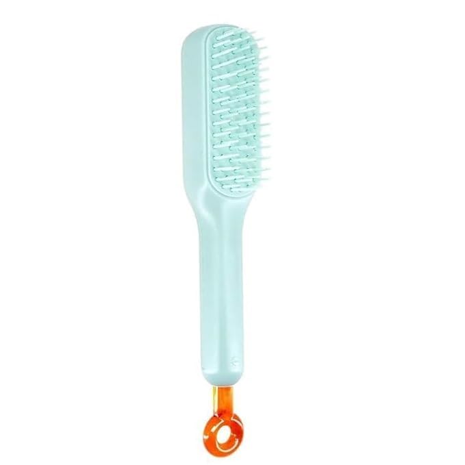 ViNishq Cleaning Hair Brush One Pull Clean Massage Comb with AntiStatic Bristles Effortless Detangling for Long Short Wavy and Straight Hair Gentle Scalp Care for Women Set of 2 - Image 1