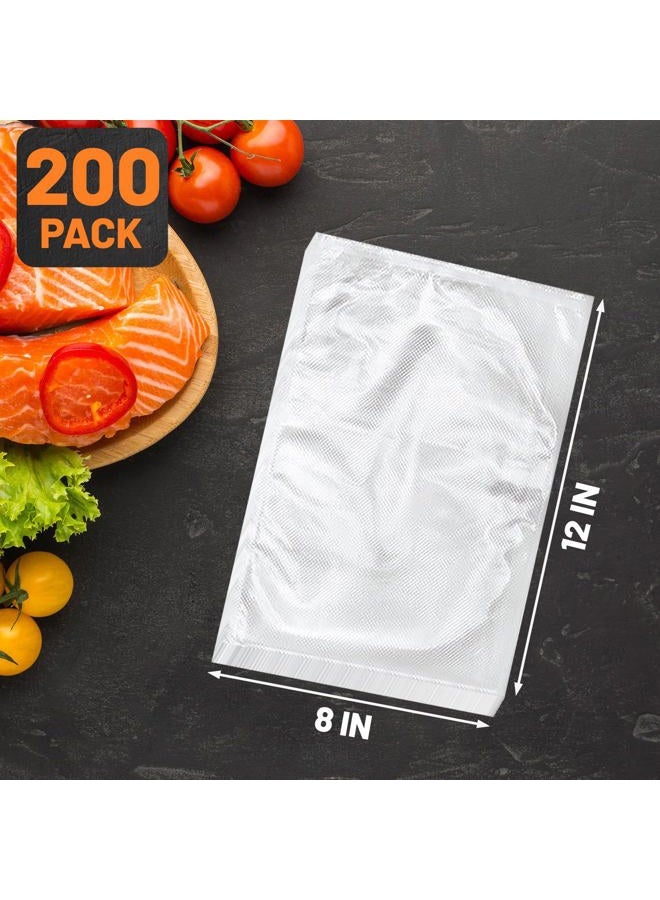 Selefrecos Vacuum Sealer Bags, 200 Quart BPA Free 8x12 Inch Vacuum Seal Bags for Food Saver, Seal a Meal, Weston. Heavy Duty Commercial Grade Vacuum Food Storage Bags for Sous Vide Freezer Vac Storage Meal Prep - Image 5